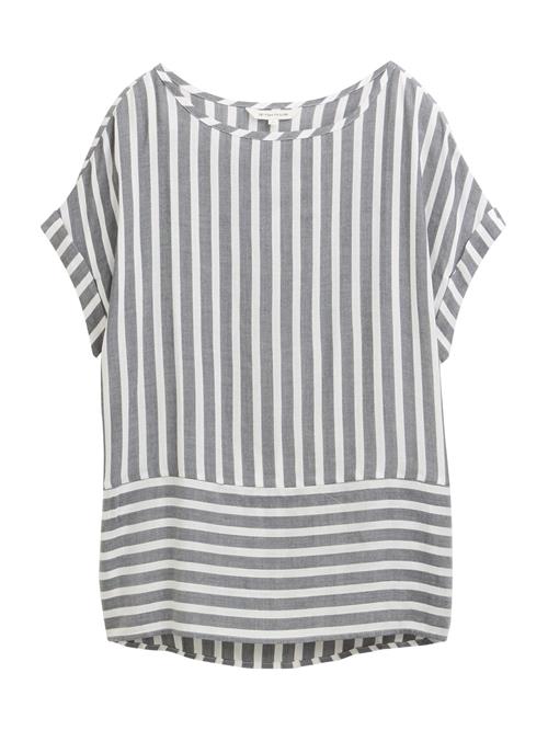 TOM TAILOR Bluse  grå / hvid