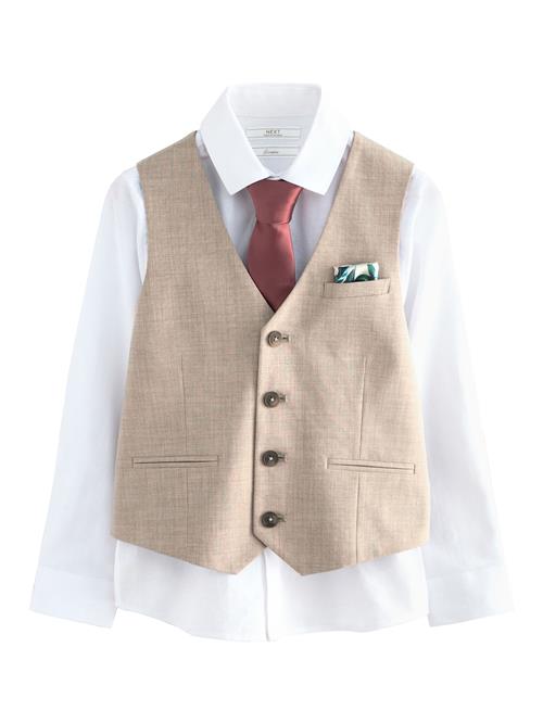 Next Skjorte  beige / carminrød / hvid