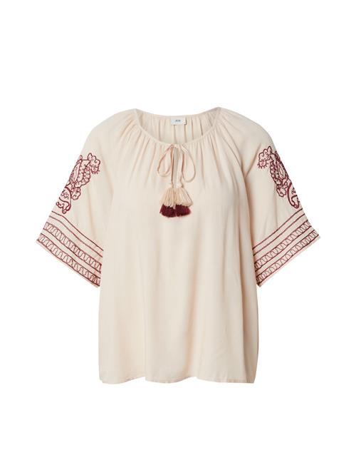 JDY Bluse 'JDYRISSO'  beige / mørkerød