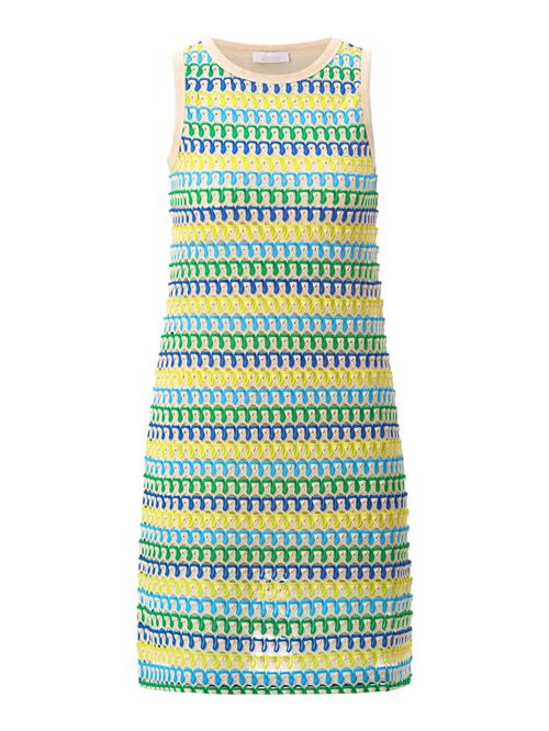 Rich & Royal Strikkjole  blå / cyanblå / gul / stone / grøn