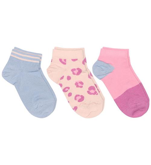 Melton Ankelstrømper - 3-pak - Leopard Sneaker - Crystal Pink