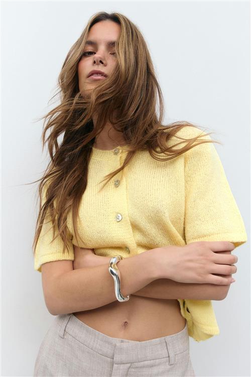 Gina Tricot - Loose knitted cardigan - Cardigans - Gul - M - Dame