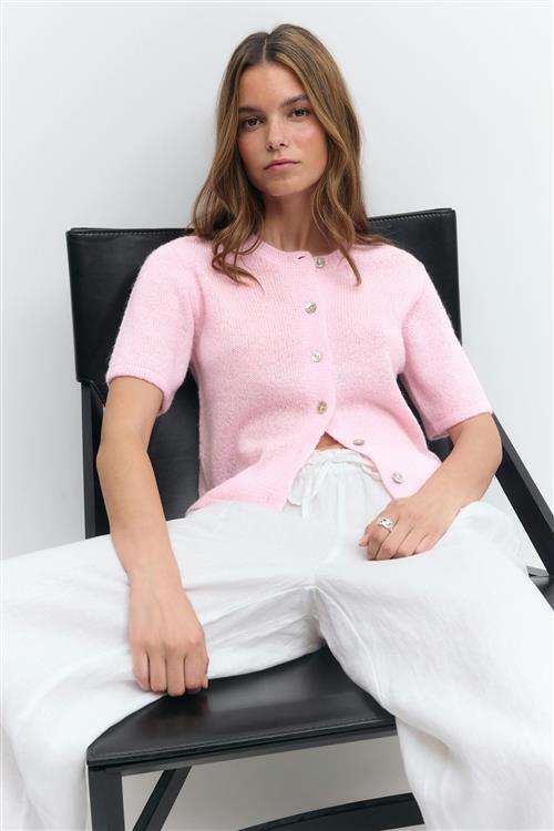 Gina Tricot - Loose knitted cardigan - Cardigans - Lyserød - S - Dame