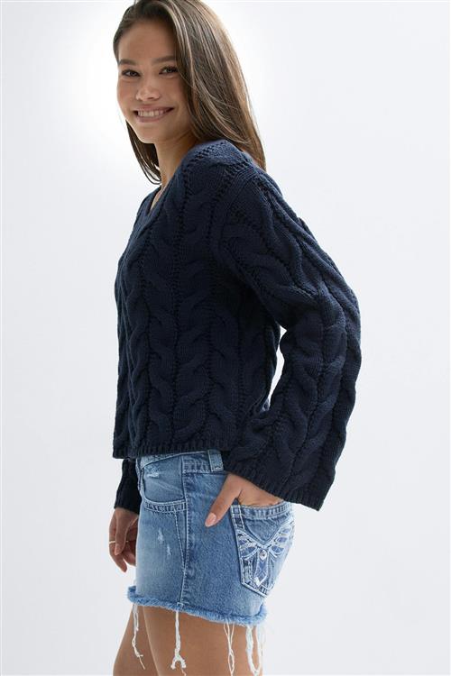 Gina Tricot - Y sparkle low denim shorts - Shorts til piger 9–14 år - Blå - 152 - Pige