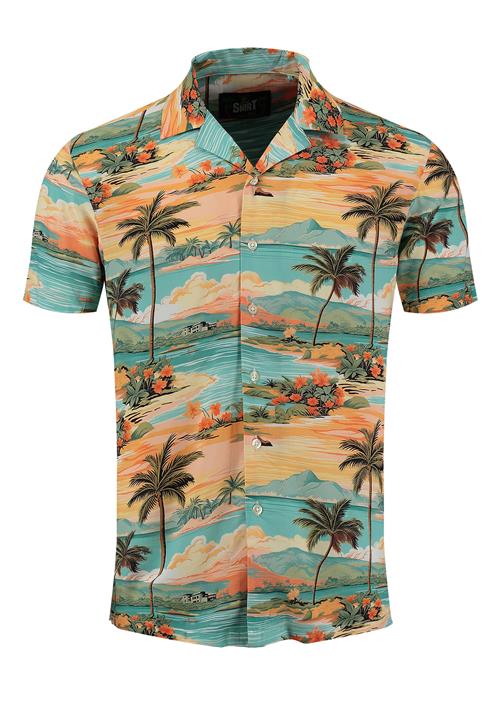 Key Largo Skjorte 'Cabana'  turkis / gul / grøn / lyseorange