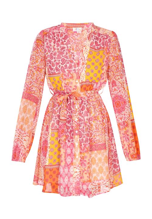 IZIA Blusekjole  curry / orange / pink / hvid