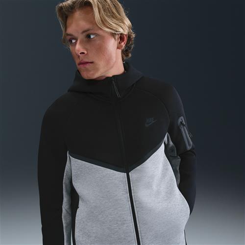 Nike Tech Windrunner-fleecejakke med lynlås til mænd - sort