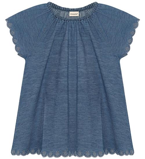 Minymo T-shirt - Hulmønster - Faded Denim