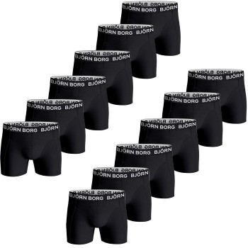 Björn Borg 12P Cotton Stretch Boxer 1718 Sort bomuld Small Herre