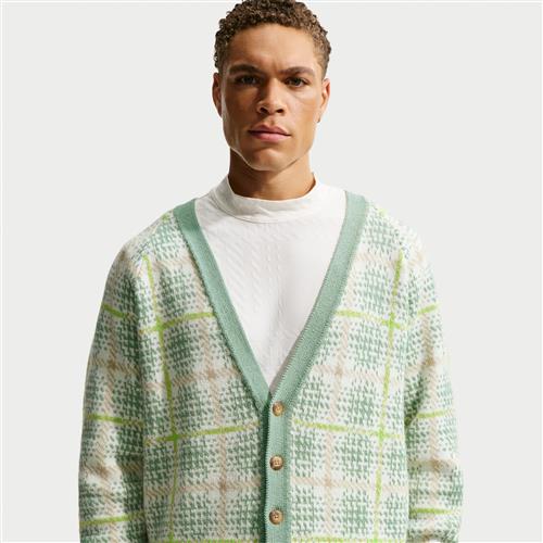 Nike Tartan løs golfcardigan til mænd - grøn