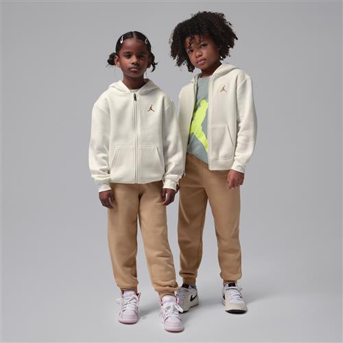 Jordan Brooklyn Fleece-hættetrøjesæt i to dele med lynlås i fuld længde til mindre børn - brun