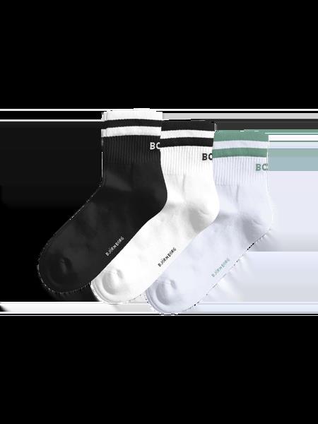 Björn Borg Classic Mid Ankle Socks 3-pack Sort, 36-40