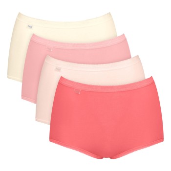 Sloggi Trusser 4P Basic Plus Maxi Panty Rød/Rosa bomuld 50 Dame