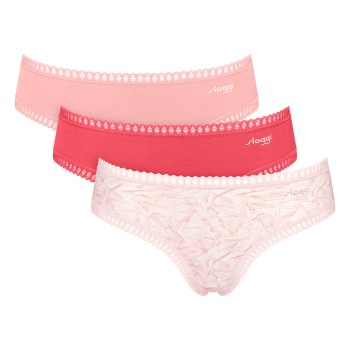 Sloggi Trusser 3P GO Crush Hipster Briefs Rød/Rosa bomuld Large Dame