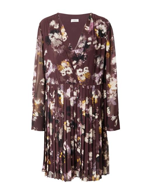 s.Oliver BLACK LABEL Kjole  gul / aubergine / sort / hvid