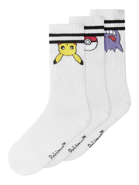 NAME IT 3-Pak Tennis Strømper Morten Pokemon Bright White