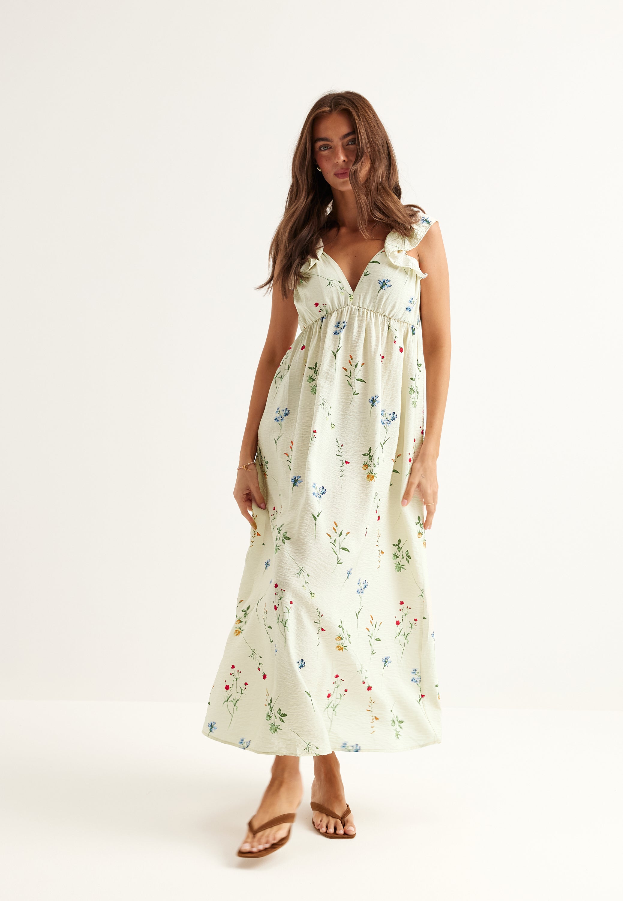 VERO MODA Vmjosie Sl Ankle Frill Dress