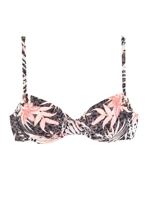 BUFFALO Bikinioverdel  choko / pastelorange / sort / hvid