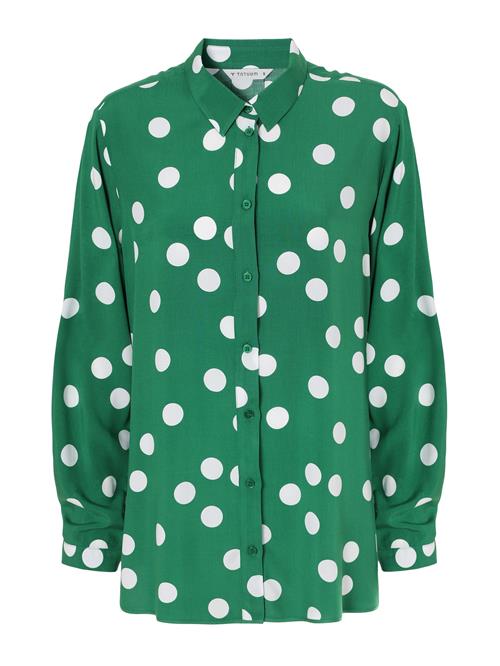 TATUUM Bluse  smaragd / hvid