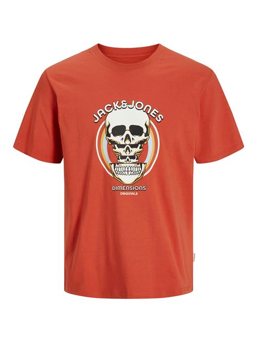 JACK & JONES Bluser & t-shirts 'JORAnatomy Skull'  honning / mørkeorange / sort / hvid