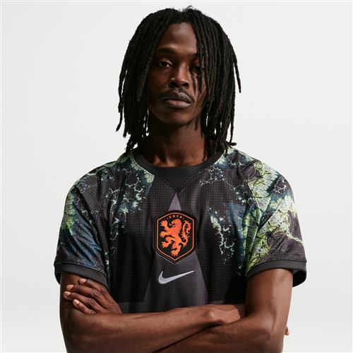 Netherlands 2026 Stadium Goalkeeper Nike Dri-FIT Replica-fodboldtrøje med korte ærmer til mænd - sort