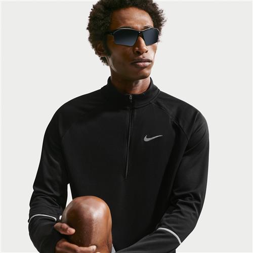 Nike Miler Dri-FIT-løbeoverdel med lynlås i halv længde til mænd - sort
