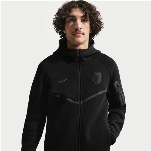 Norge Tech Fleece Windrunner Nike Football-hættetrøje med lynlås til mænd - sort