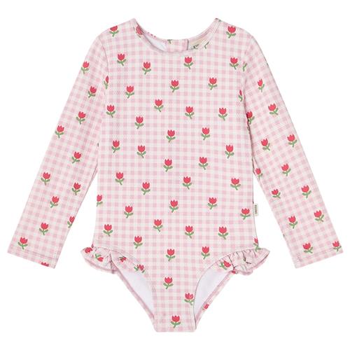 Kuling Antibes UV-badedragt Pink Gingham Tulips  Pink Gingham Tulips 110/116 cm  Lyserød  110/116 cm  unisex