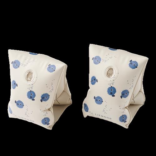 Liewood Shirley Trykte Svømmevinger 2-pak Pufferfish / Sandy  Pufferfish / Sandy-0-15 kg  Creme  0-15 kg  unisex