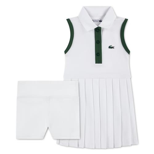 Lacoste Heritage Pique Tenniskjole Blanc  Blanc 110 cm  Hvid  110 cm  kvinde