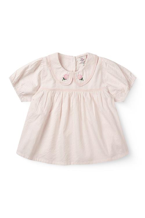 Copenhagen Colors GOTS Bluse Dusty Rose Cream Stripe  Dusty Rose Cream Stripe 122 cm    122 cm  kvinde