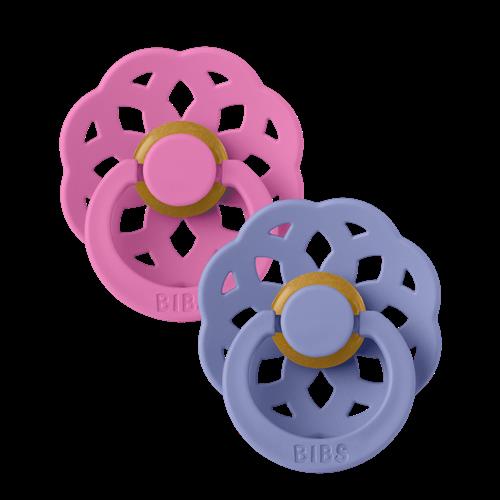 BIBS Boheme 2-pak Runde Latex-sutter Bubblegum Peri  Bubblegum Peri 0+M Latex Lyserød  0+ måneder  unisex