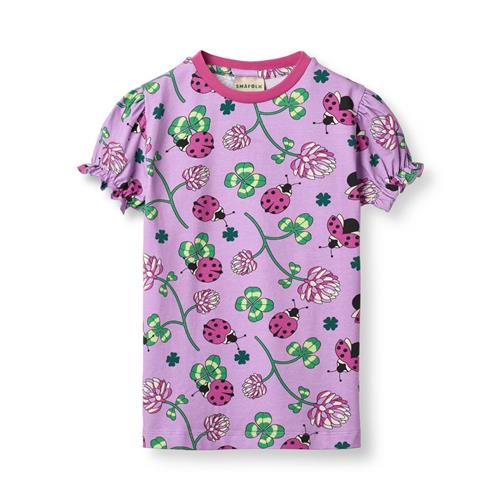Småfolk Rubinette T-shirt Floral  Floral 4-5 Y  Lilla  4-5 år  kvinde