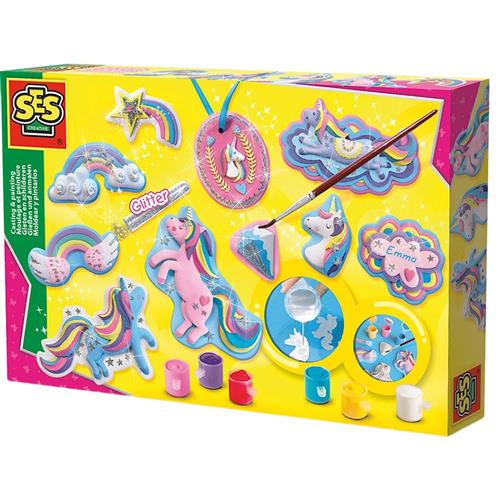SES Creative Unicorn Håndværkssæt Yellow-5-10 Y  Gul  5-10 år  unisex