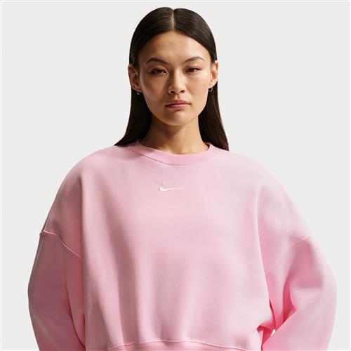 Oversized Nike Phoenix Fleece-sweatshirt med rund hals til kvinder - Pink