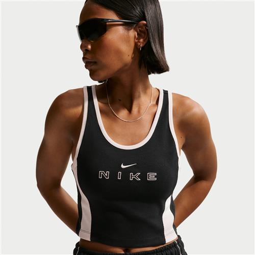 Tætsiddende Nike -tanktop med grafik til kvinder - sort