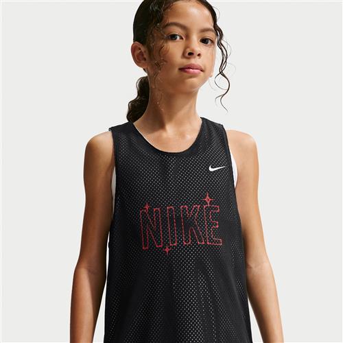 Nike Dri-FIT-basketballtrøje til større børn - sort