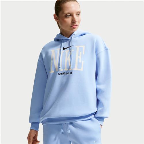 Oversized Nike Phoenix Fleece-hættetrøje til kvinder - blå