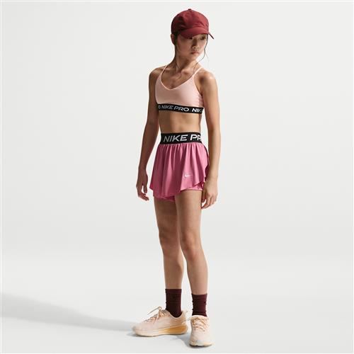 Nike Pro Dri-FIT 2-i-1-shorts til større børn (piger) - Pink