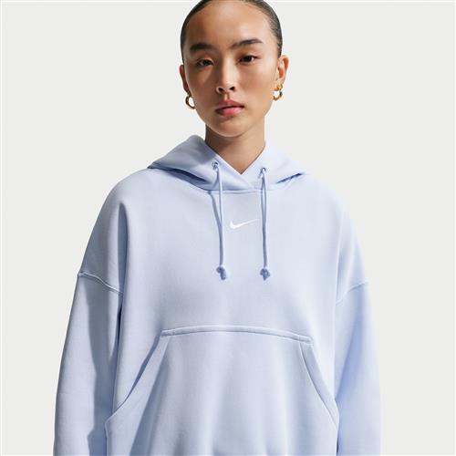 Ekstra overdimensioneret Nike Phoenix Fleece-pullover-hættetrøje til kvinder - blå