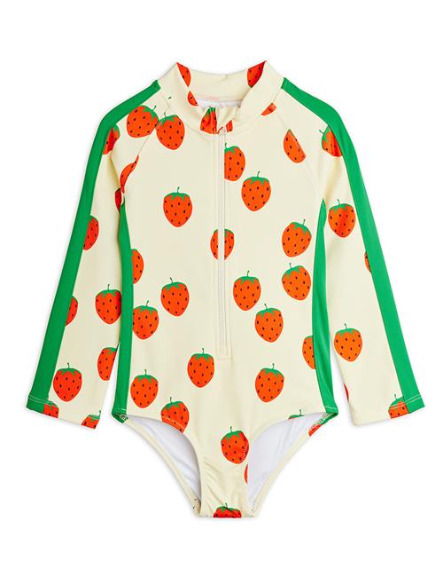 Mini Rodini Strawberries Langærmet UV-badedragt Off-white  Off-White 92/98 cm  Hvid  92/98 cm  unisex
