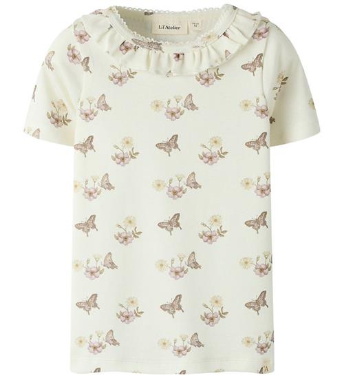Lil Atelier T-shirt - NmfLayo - Coconut Milk/FLOWER