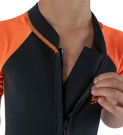 Seac Badeheldragt - Dolphin Shorty Kid - 1,5 mm - Sort/Orange