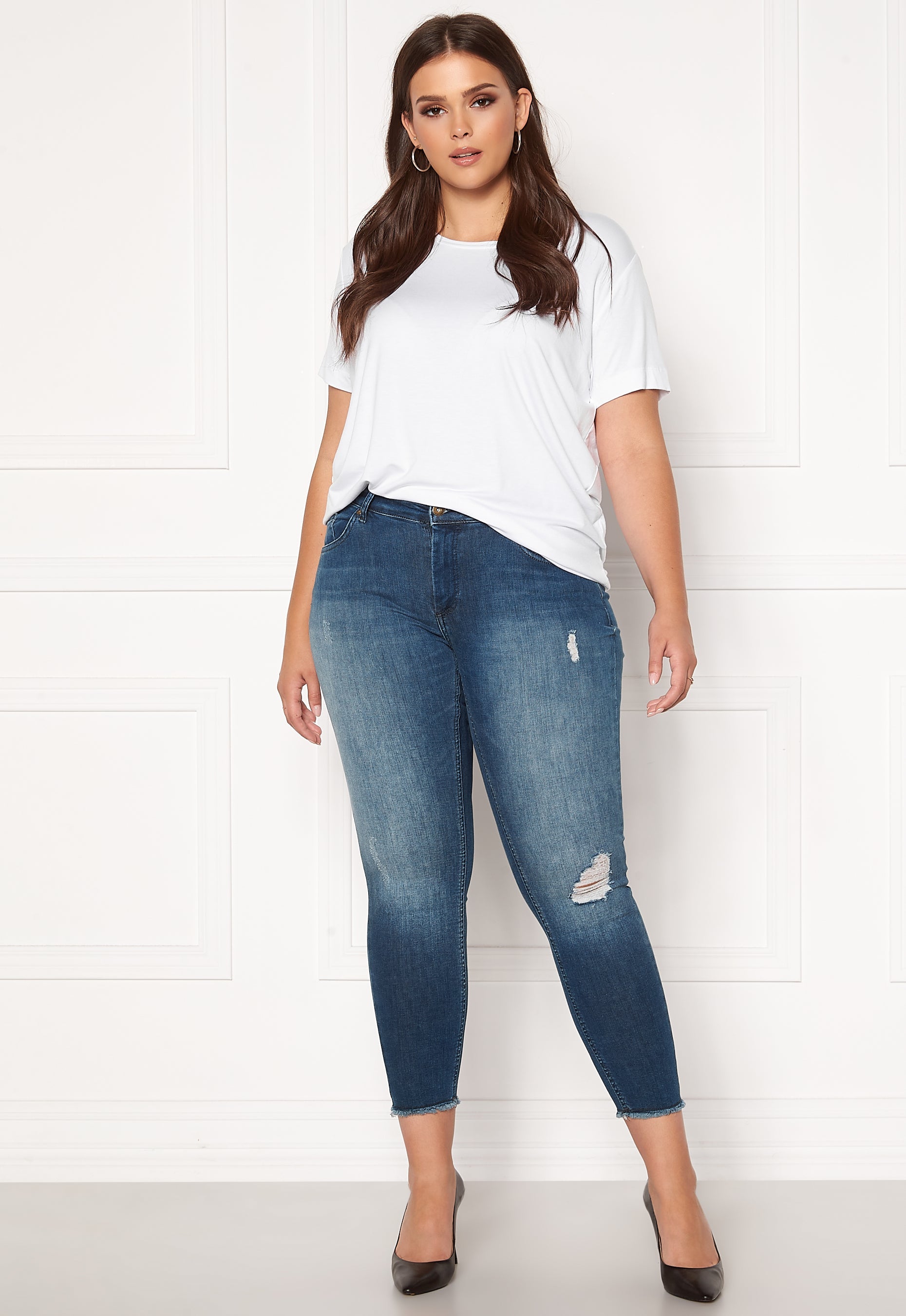 Bubbleroom Willy Reg Skinny Ank Jeans MBD