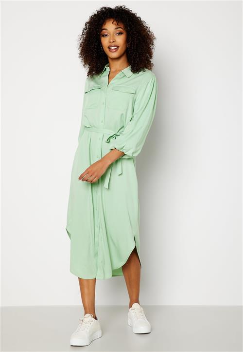 VILA Embrace 3/4 Puff Sleeve Midi Dress