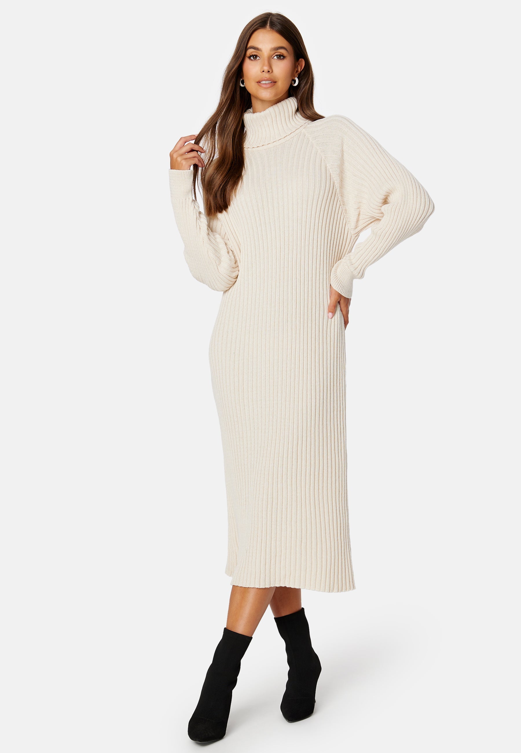 YAS Mavi Knit Midi Rollneck Dress