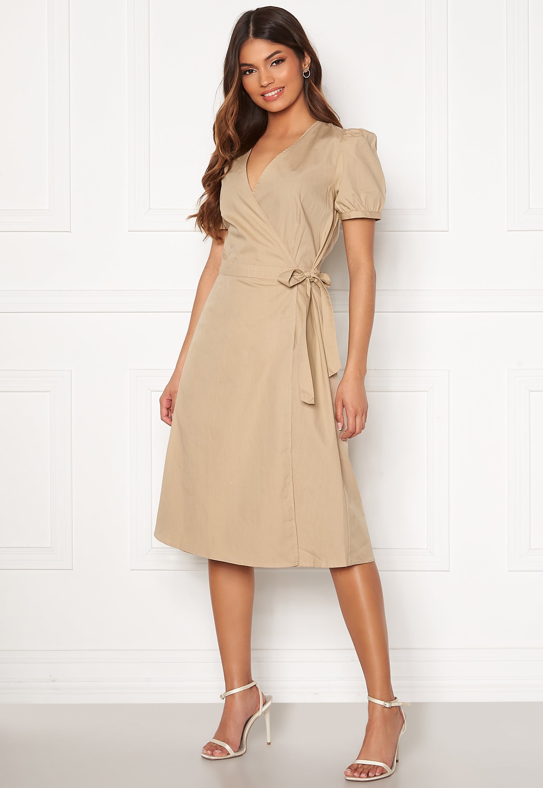 VILA Sille S/S Wrap Midi Dress