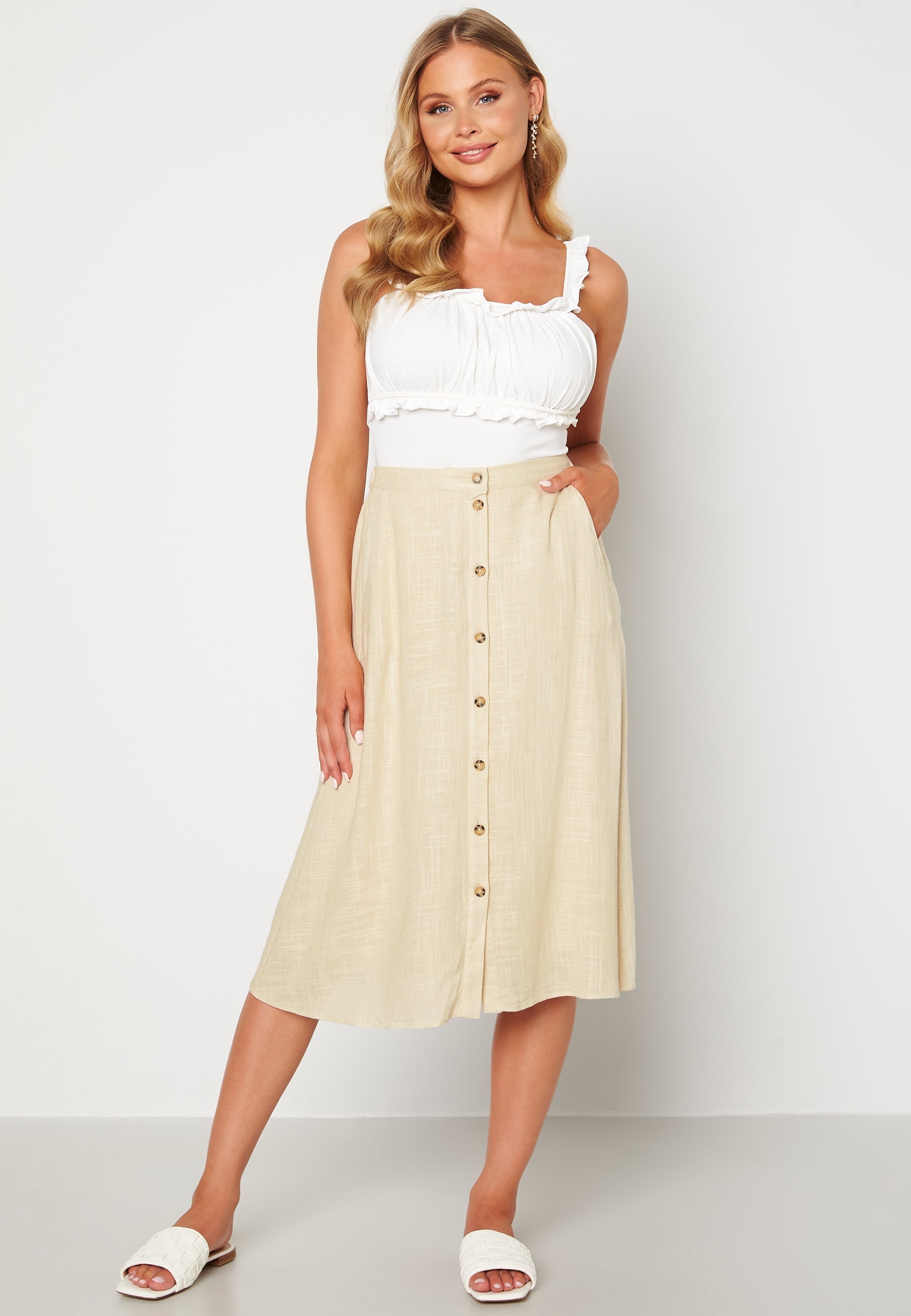 Pieces Timey HW Midi Skirt