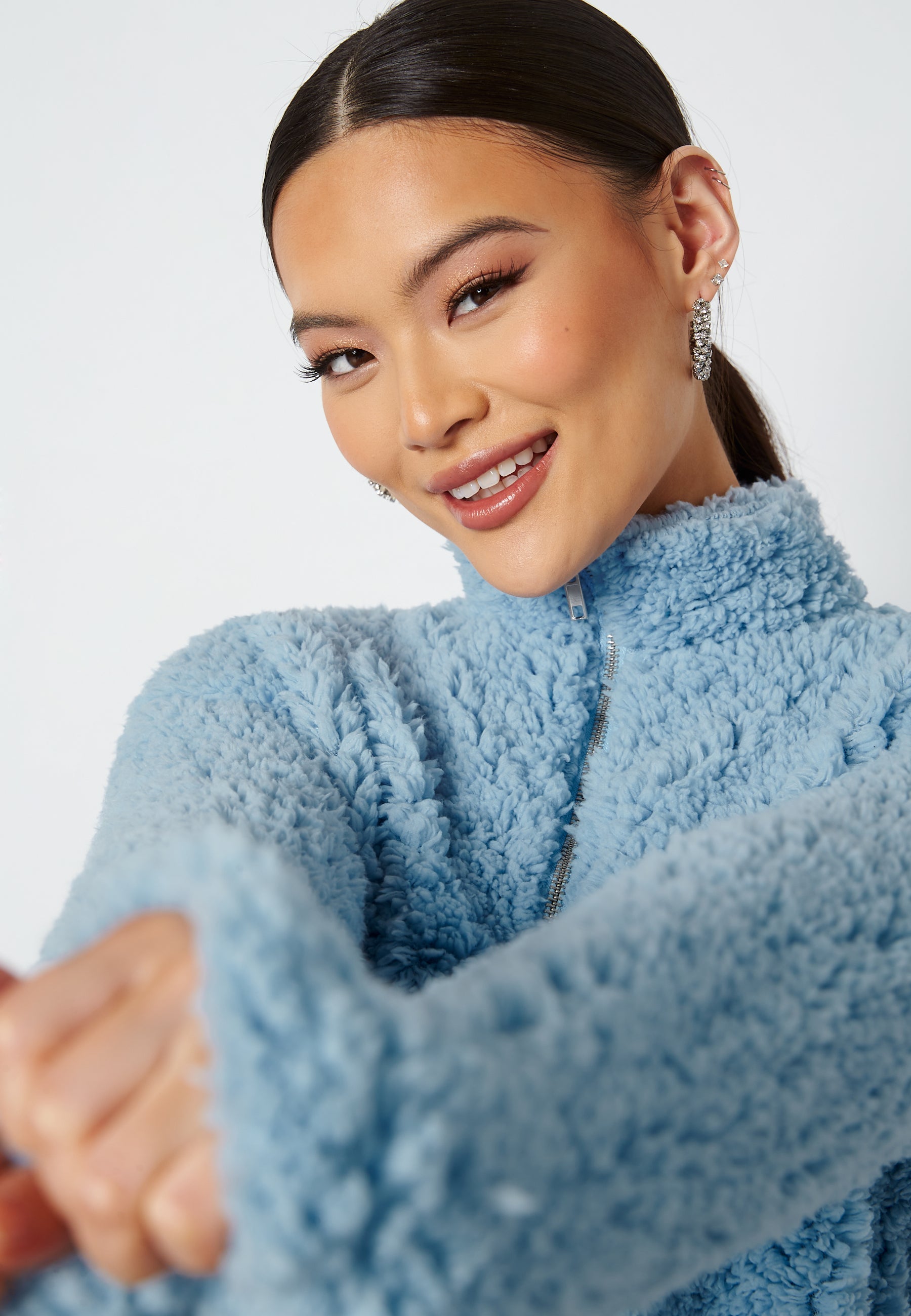 Pieces Ferna LS Cropped Teddy Sweat