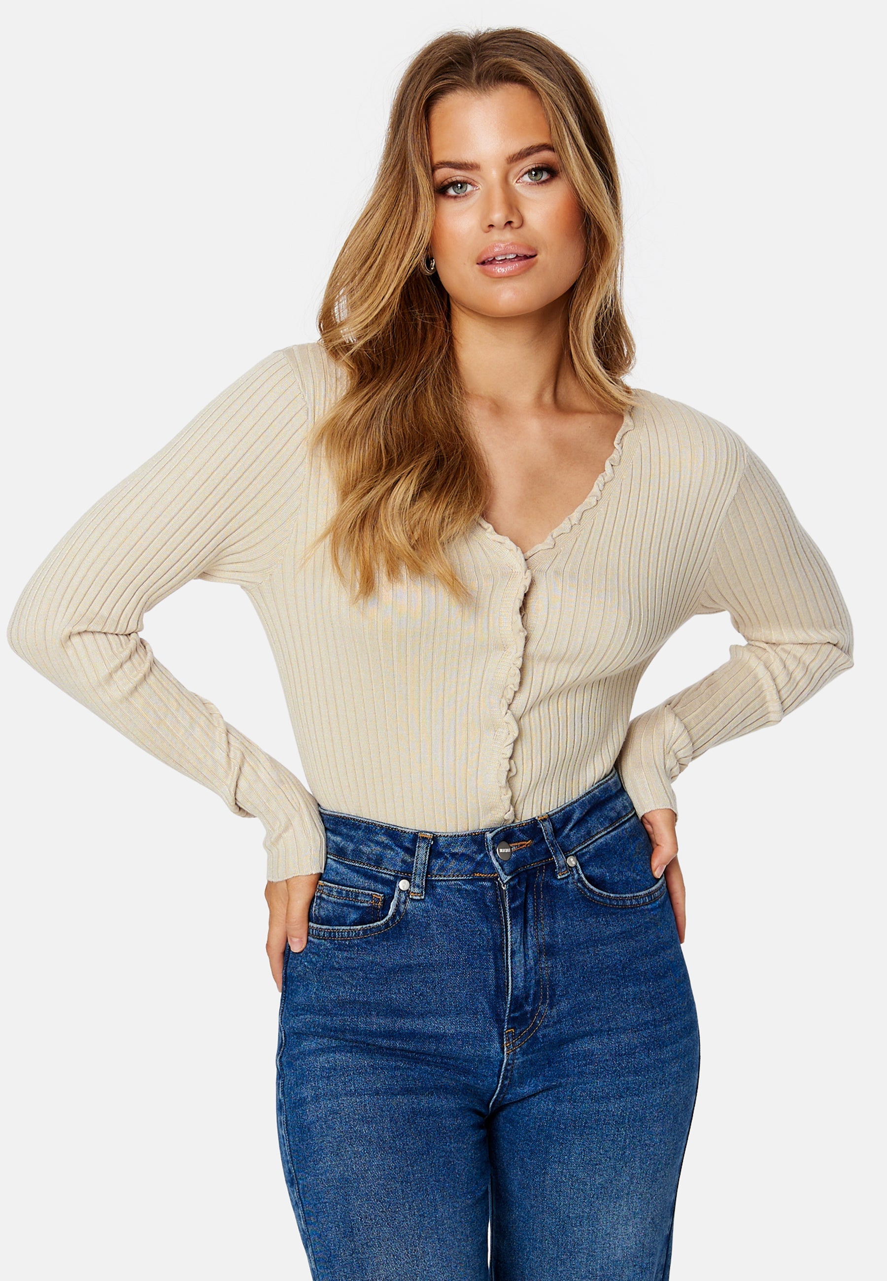 VERO MODA Elly LS Frill Cardigan Core